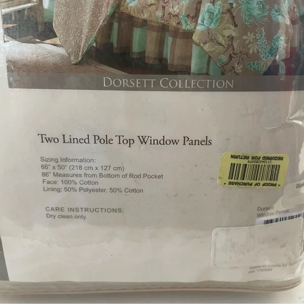Rose Tree Dorsett Collection Floral Window Panels NWT